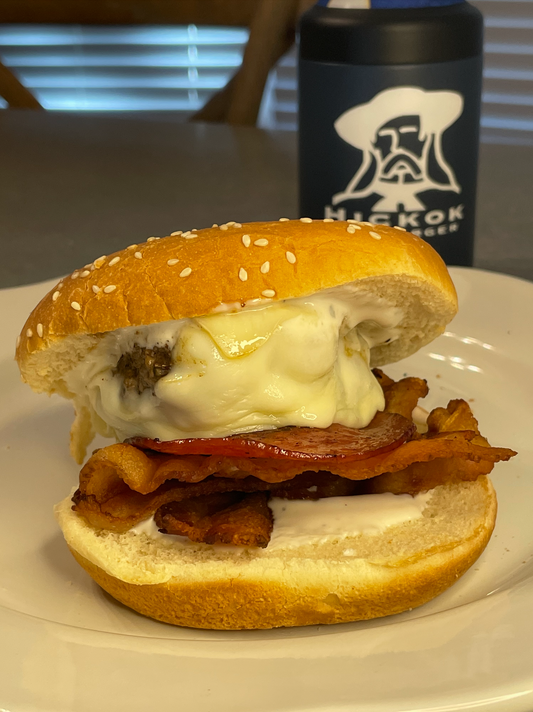 The Lotsa Meat Pizza Burger