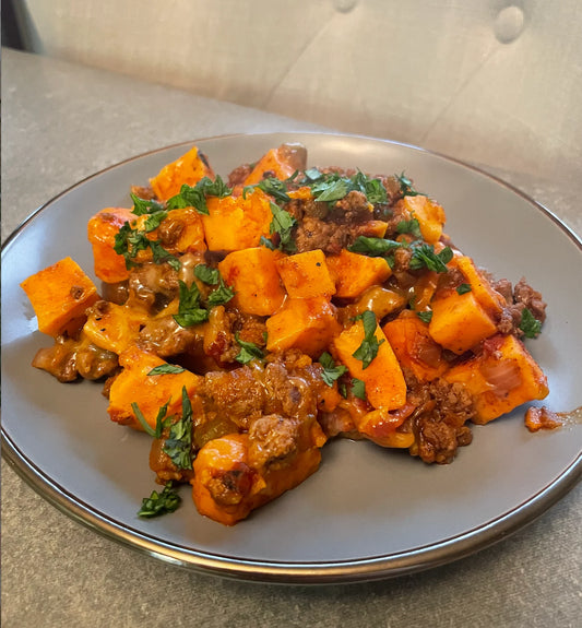 Ground Beef & Sweet Potato Skillet